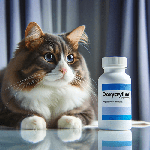 doxycycline in front of cat 