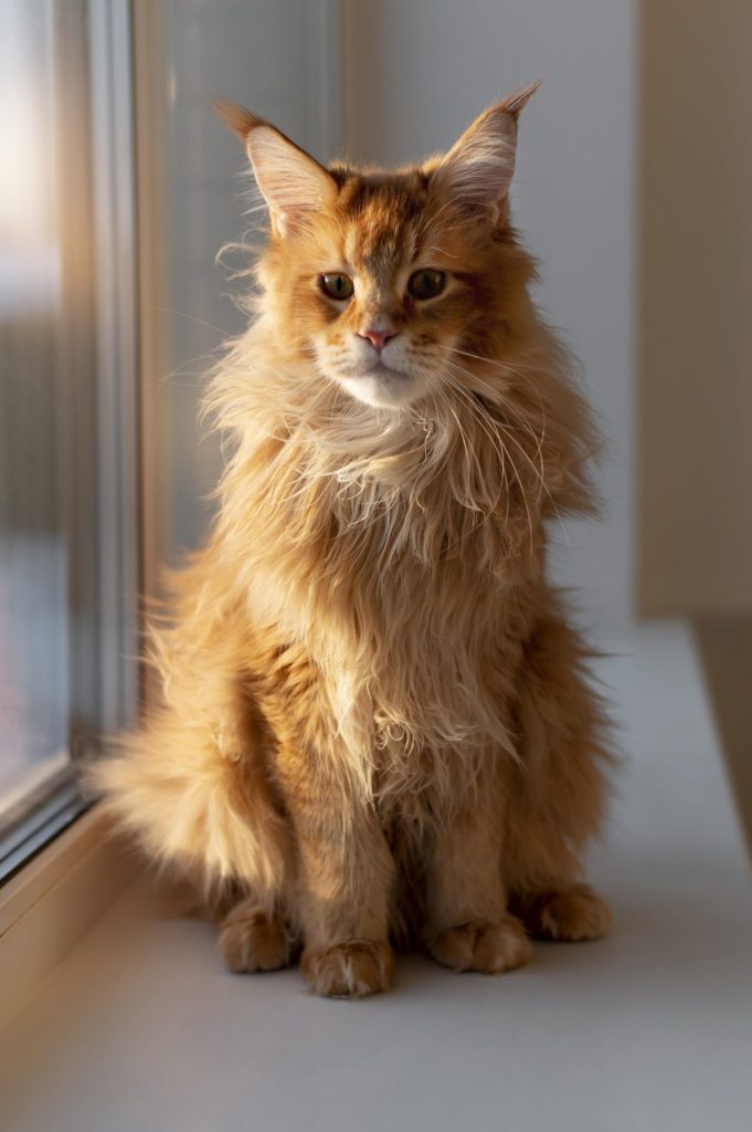 maine coon cat sitting 