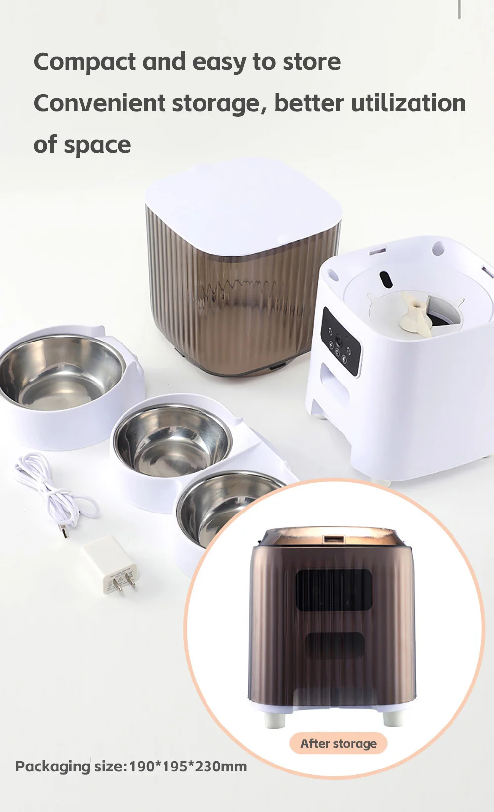5L Pet Feeder with Camera Automatic Cat Feeder Smart Dog Food Dispenser WiFi Timing Quantitative Stainless Steel Feeding Bowl - Image 19