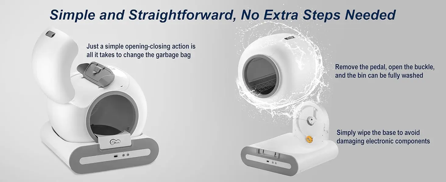 DOEL Automatic Cat Litter Box Self Cleaning with App Control & Cat Litter Mat Smart Cat Toilet for Multiple Large Cats - Image 16