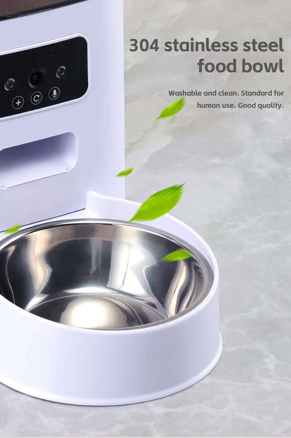 5L Pet Feeder with Camera Automatic Cat Feeder Smart Dog Food Dispenser WiFi Timing Quantitative Stainless Steel Feeding Bowl - Image 20