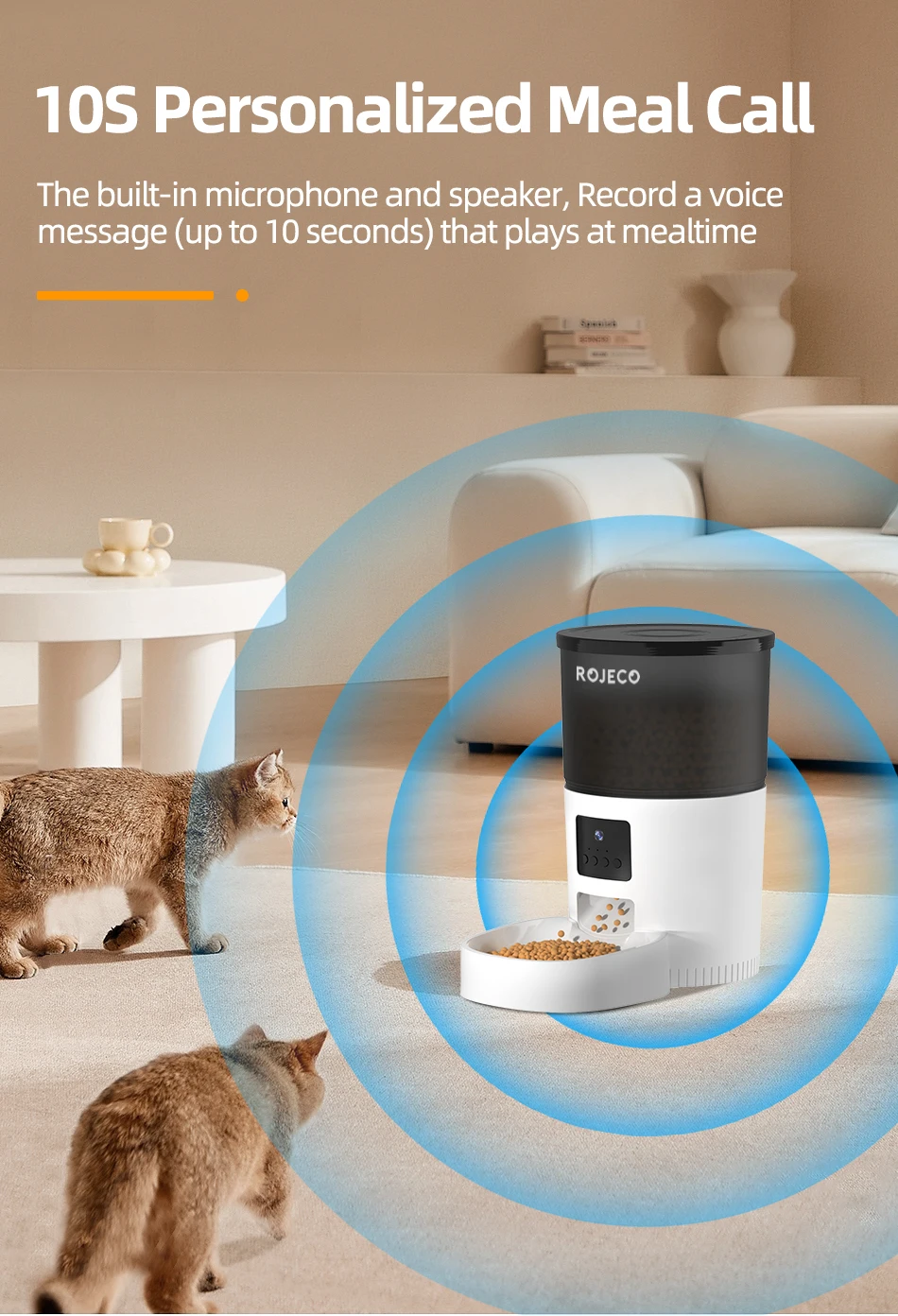 ROJECO Automatic Cat Feeder With Camera Video Cat Food Dispenser Pet Smart Voice Recorder Remote Control Auto Feeder For Cat Dog - Image 14