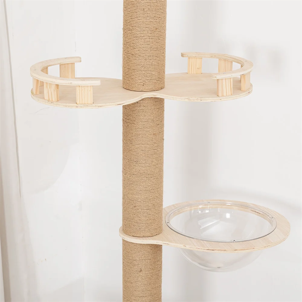 Adjustable Cat Tree House Cat Tower Floor to Ceiling Cats Multi-Level Condo With Scratching Post Hammock Pet Cat Pet Products - Image 25
