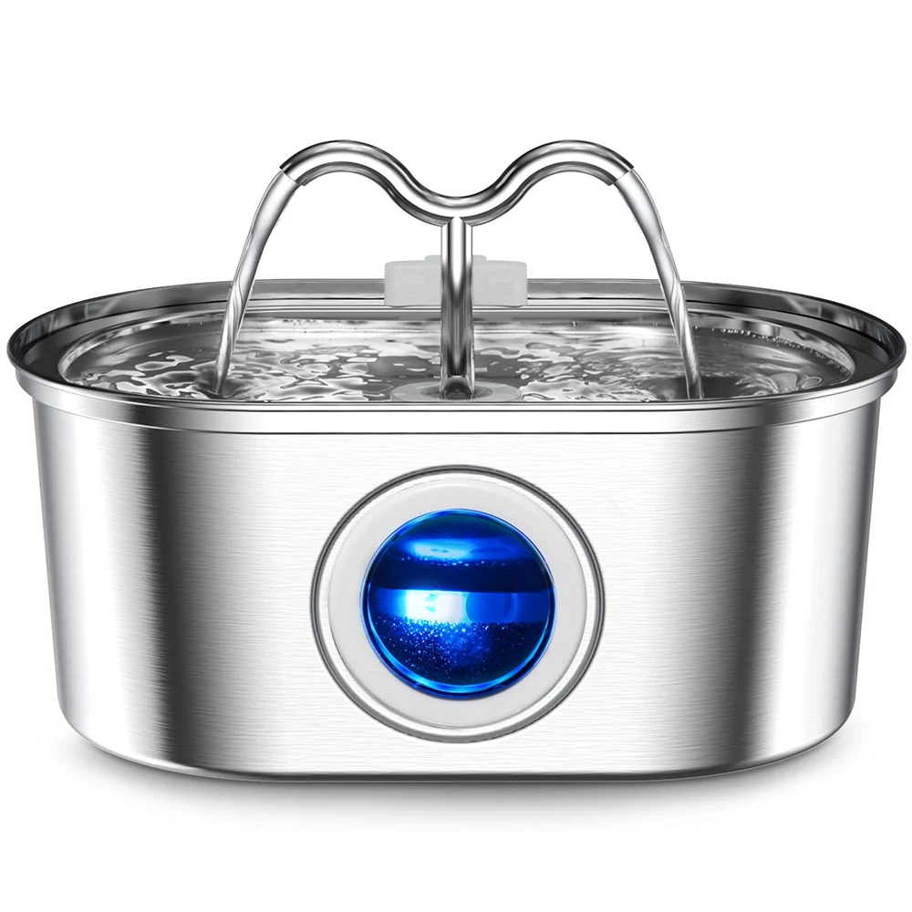 3.2L stainless steel pet water dispenser - a quiet filter pump powered by USB, smart drinking fountain for cats and dogs