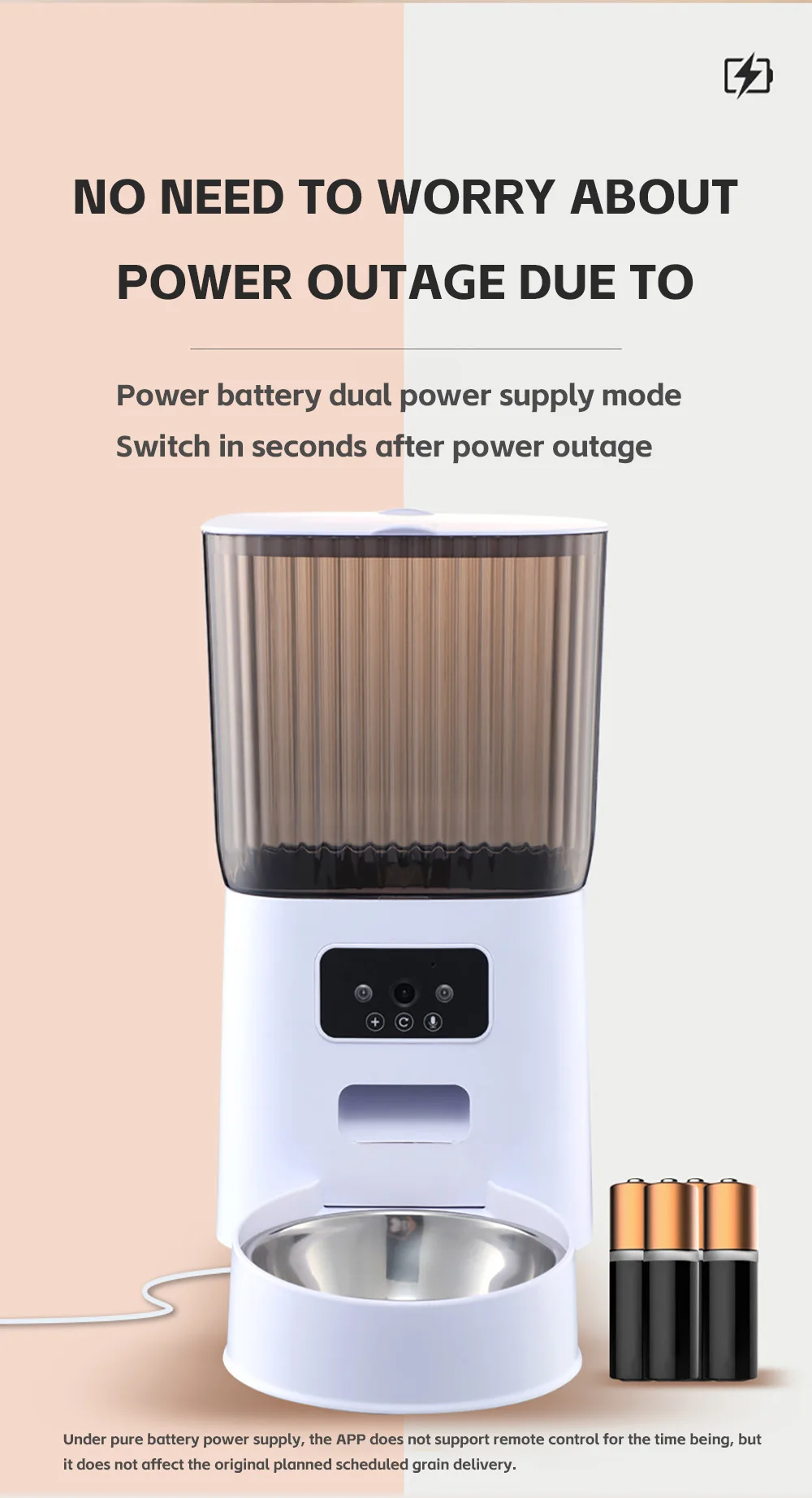 5L Pet Feeder with Camera Automatic Cat Feeder Smart Dog Food Dispenser WiFi Timing Quantitative Stainless Steel Feeding Bowl - Image 23