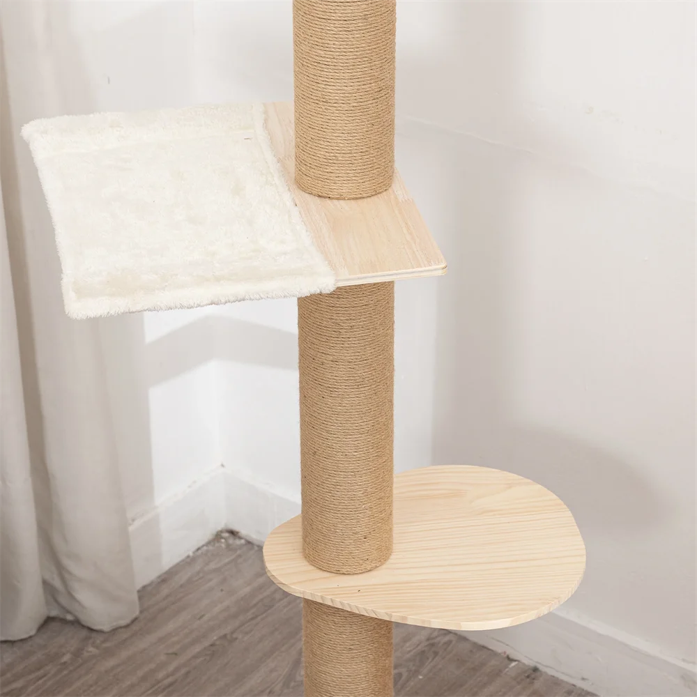 Adjustable Cat Tree House Cat Tower Floor to Ceiling Cats Multi-Level Condo With Scratching Post Hammock Pet Cat Pet Products - Image 24