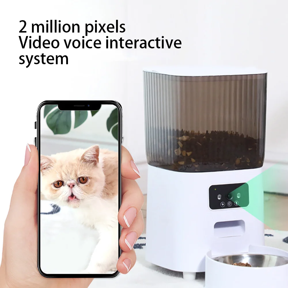 5L Pet Feeder with Camera Automatic Cat Feeder Smart Dog Food Dispenser WiFi Timing Quantitative Stainless Steel Feeding Bowl - Image 4