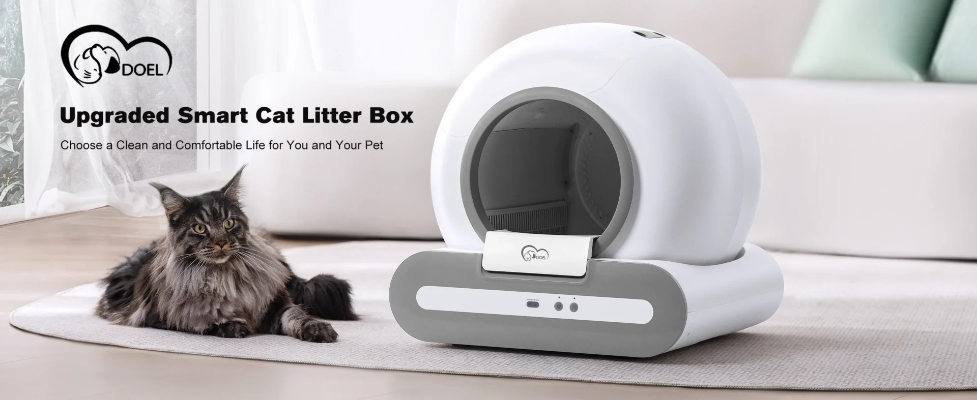 DOEL Automatic Cat Litter Box Self Cleaning with App Control & Cat Litter Mat Smart Cat Toilet for Multiple Large Cats - Image 7