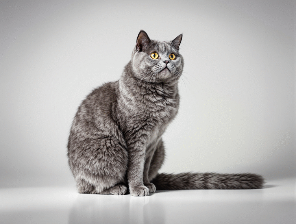 Healthy cat showing ideal body condition with proper proportions for weight management goals