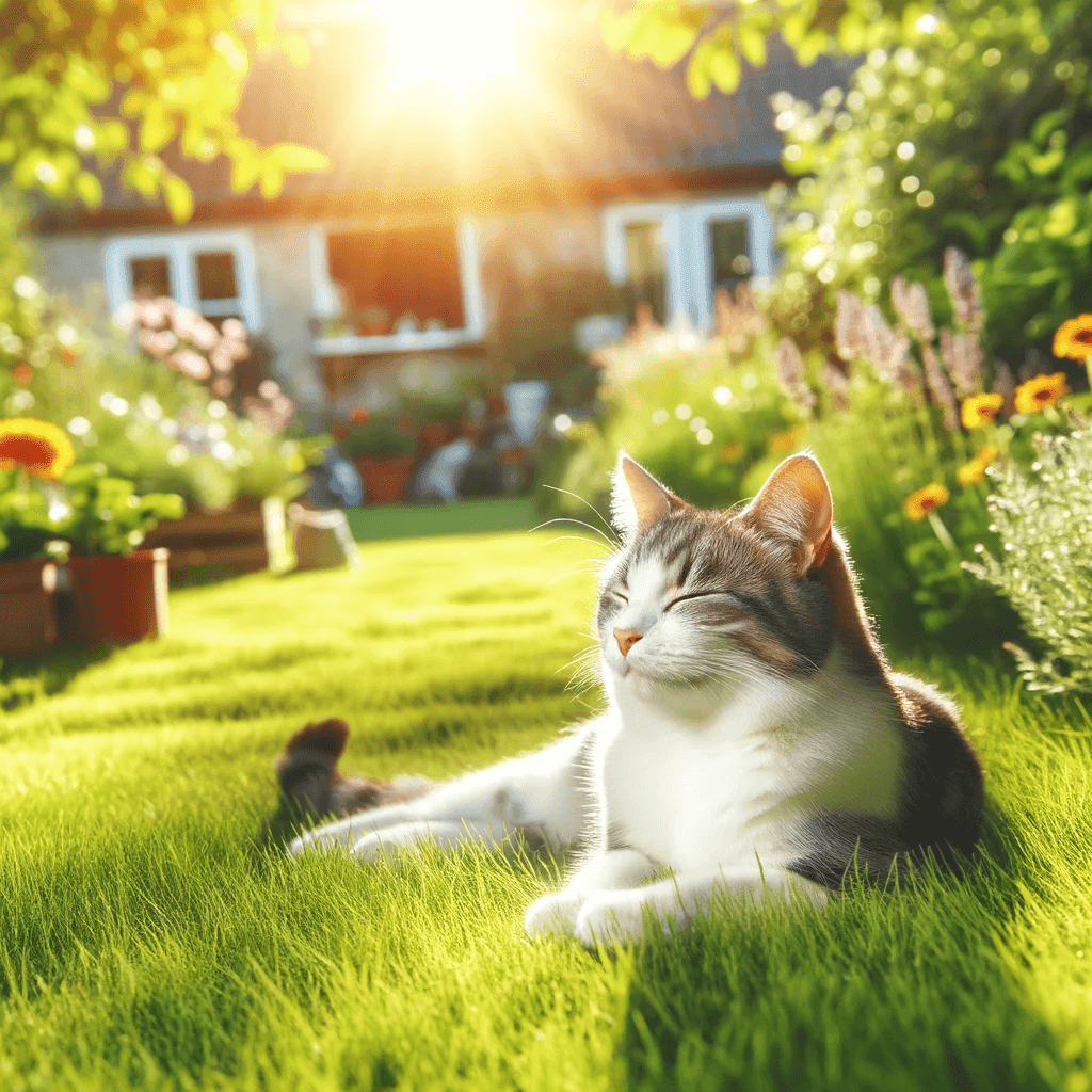 CAT OUTDOOR IN THE SUN