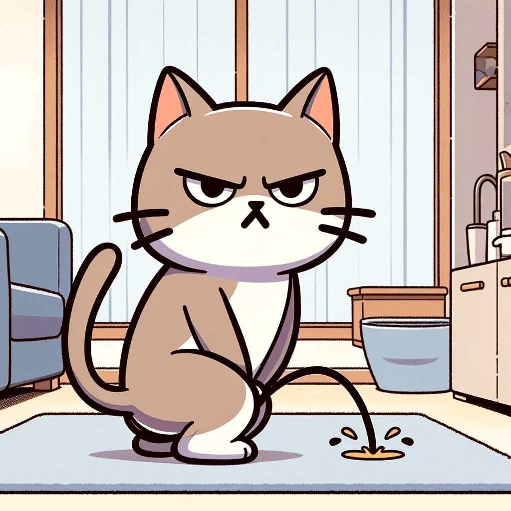 image of a cat peeing
